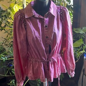 Free People Your All Mini Denim Top